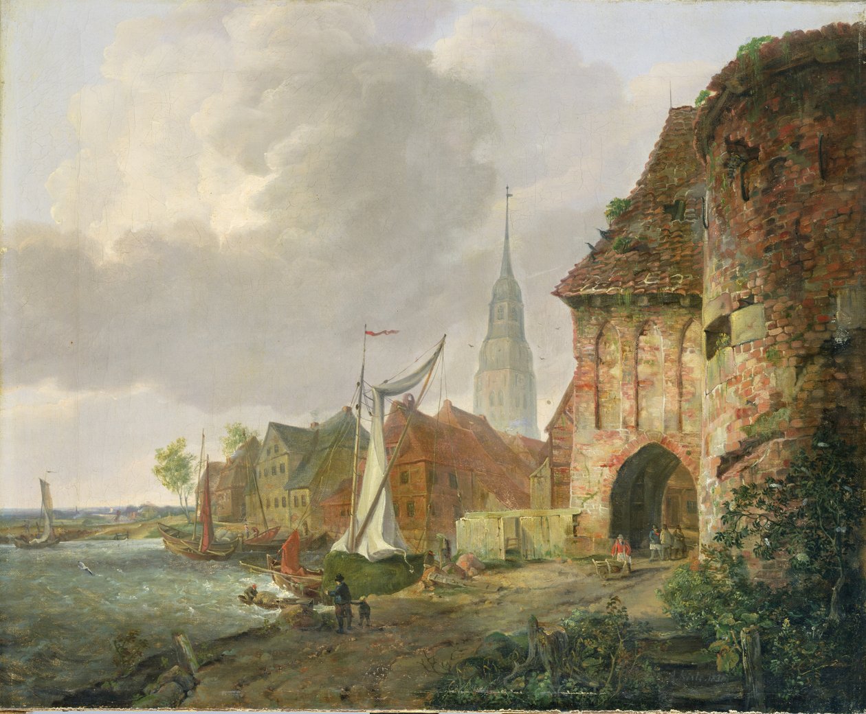 Brama Marcowa w Buxtehude, 1830 autorstwa Adolph Kiste