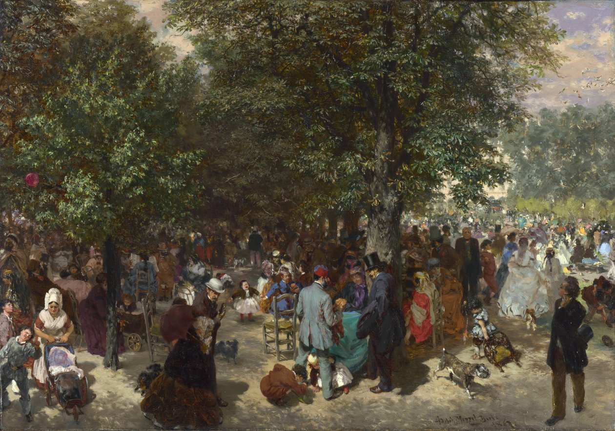 Popołudnie w Ogrodach Tuileries autorstwa Adolph Menzel