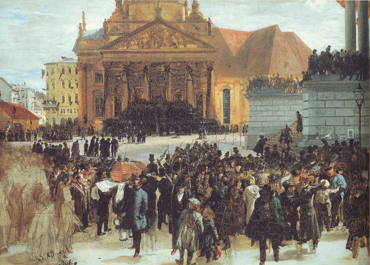 Układanie tych, którzy zginęli w marcu autorstwa Adolph Menzel