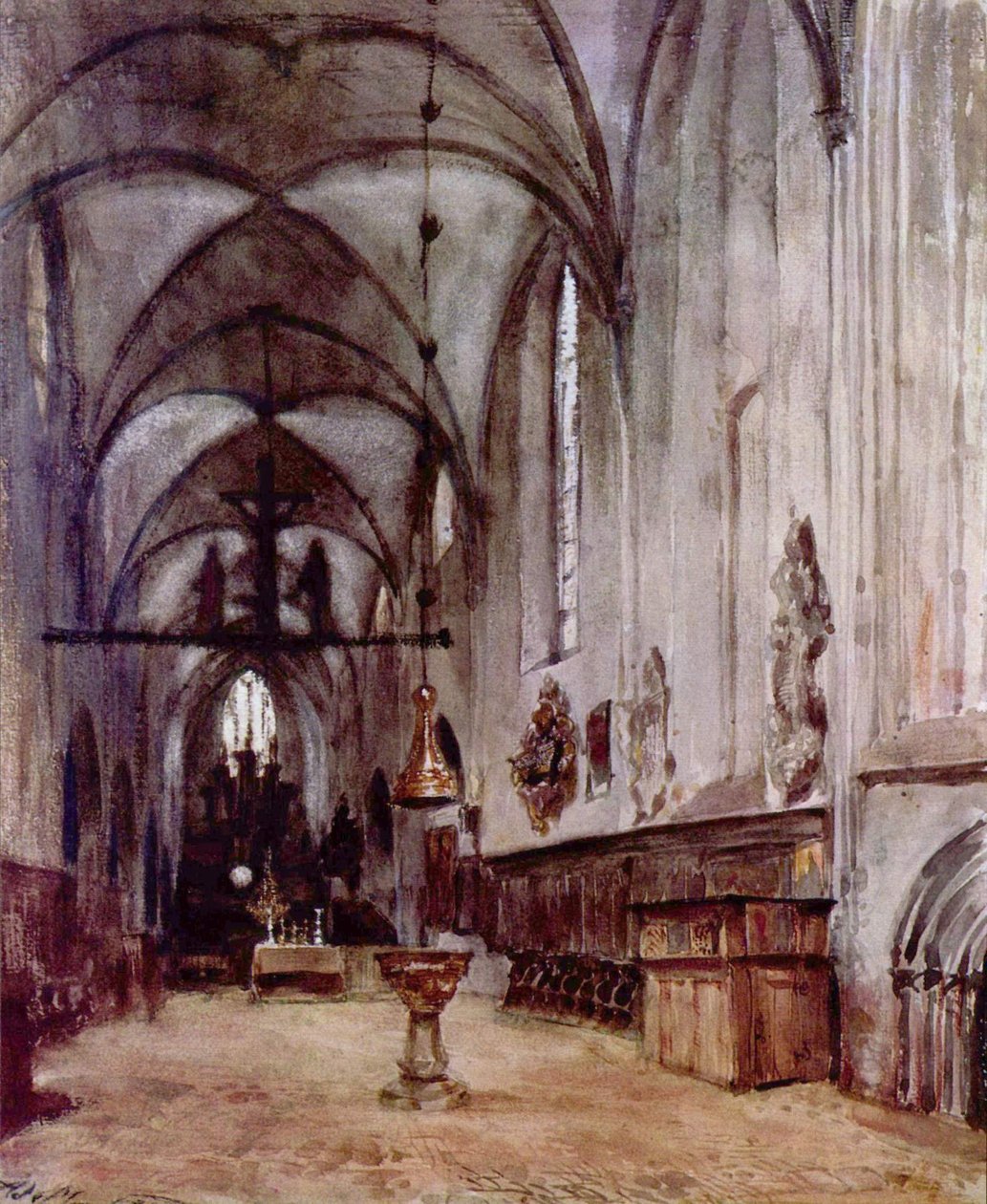 Chór starego kościoła klasztornego w Berlinie autorstwa Adolph Menzel