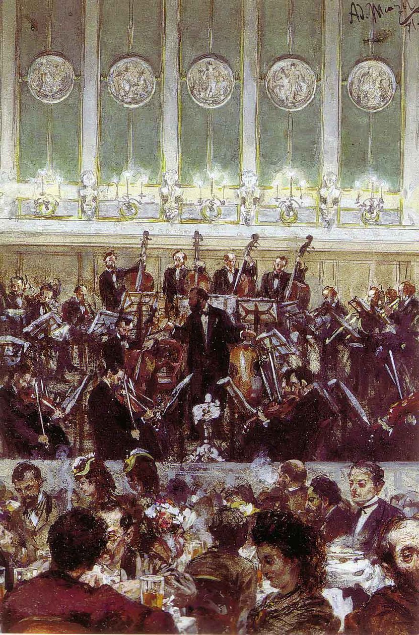 Koncert berlińskiego Bilsekapelle autorstwa Adolph Menzel
