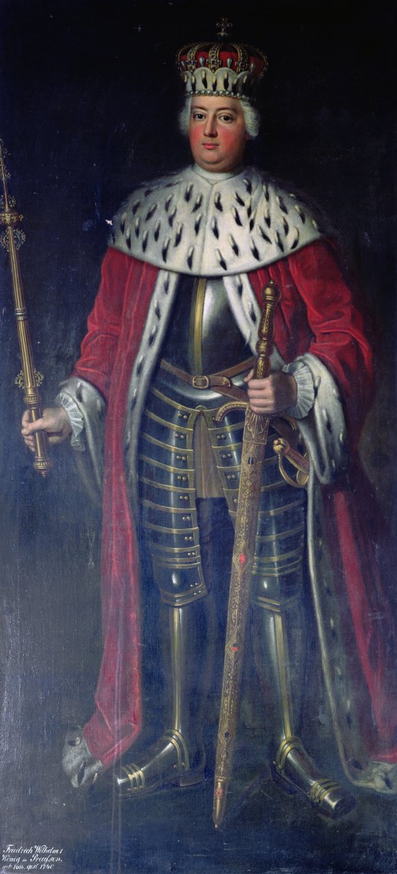 Fryderyk Wilhelm I, król pruski w swoich regaliach, autorstwa Adolph Menzel