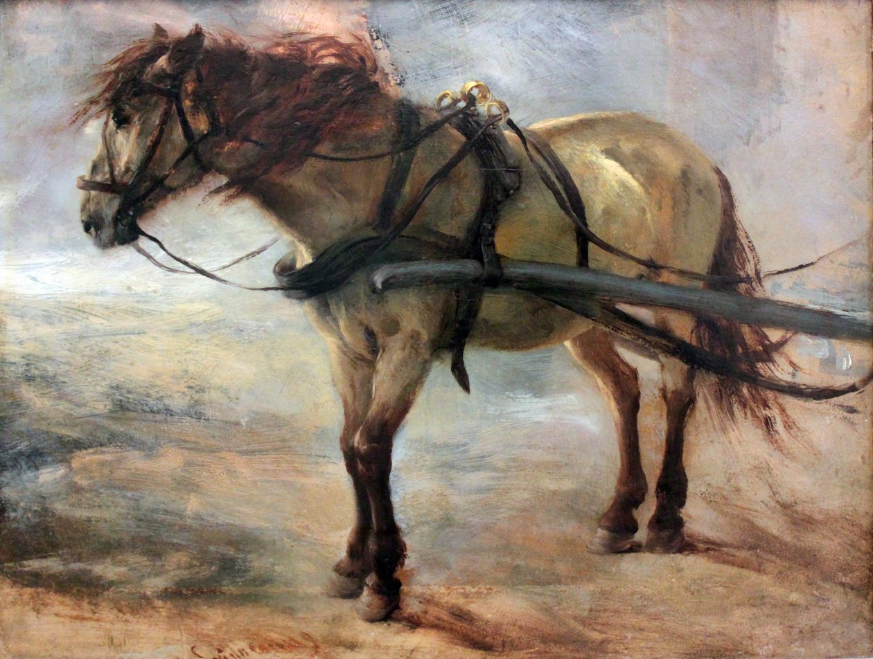Koń wozowy autorstwa Adolph Menzel