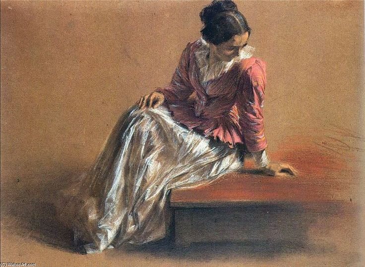 Siedząca kobieta autorstwa Adolph Menzel