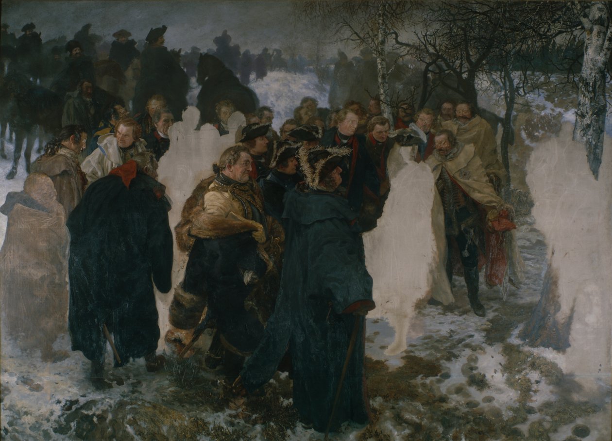 Przemówienie przed bitwą pod Leuthen, 1858 autorstwa Adolph Menzel