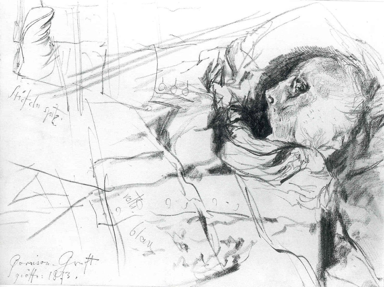 Czaszka i buty autorstwa Adolph Menzel
