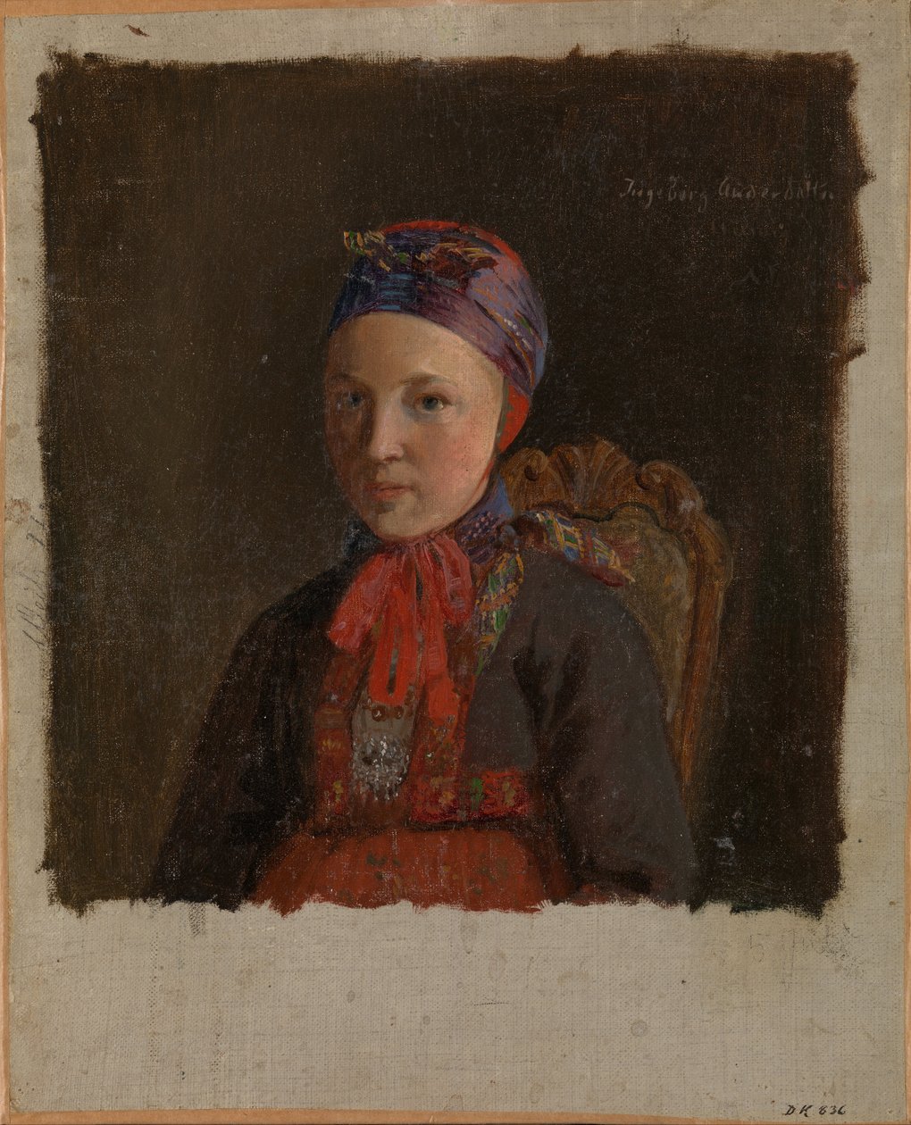 Portret Ingeborg Anderdatter Gulsvig autorstwa Adolph Tidemand
