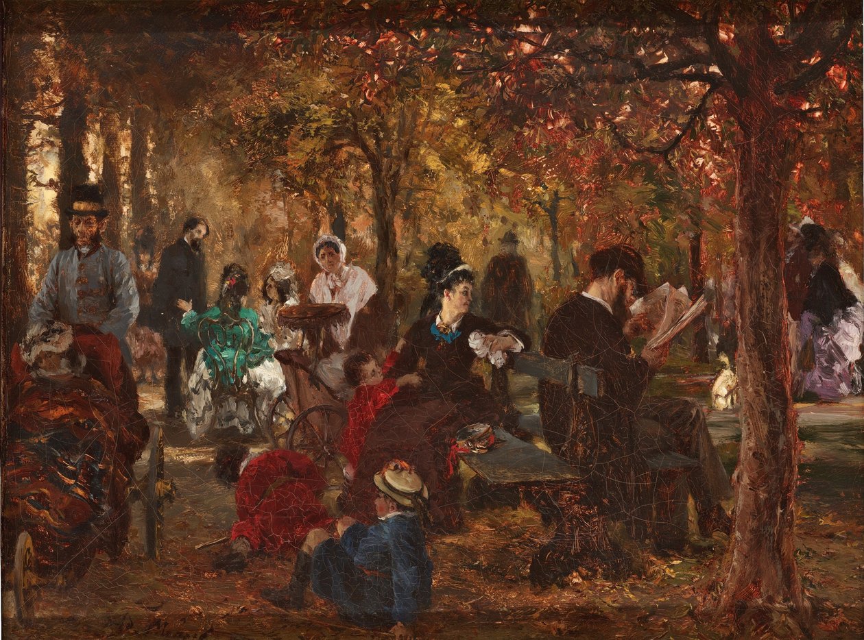 W Ogrodzie Luksemburskim autorstwa Adolph Menzel