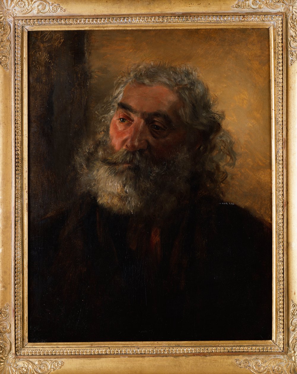 Portret brodatego mężczyzny, 1855 autorstwa Adolph Menzel