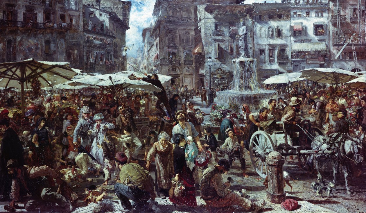 Rynek w Weronie autorstwa Adolph Menzel