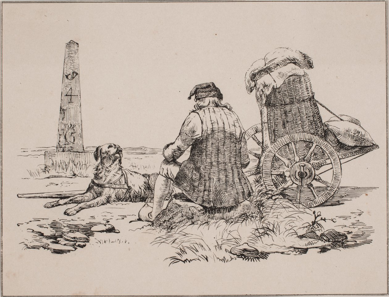Handlarz i jego pies autorstwa Johan Adolph Kittendorff