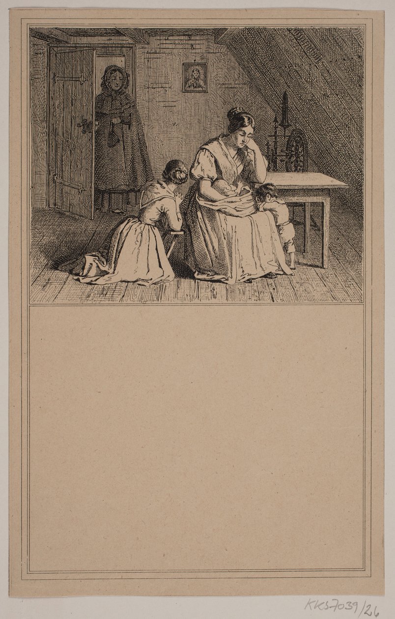 Biedna rodzina. Nie. 25 w Chr. Winther i M. Rørbye, „25 obrazków dla małych dzieci” autorstwa Johan Adolph Kittendorff