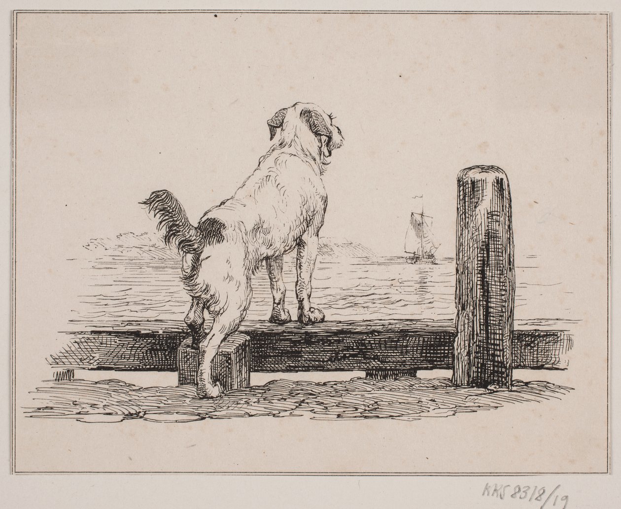 Pies na plaży autorstwa Johan Adolph Kittendorff