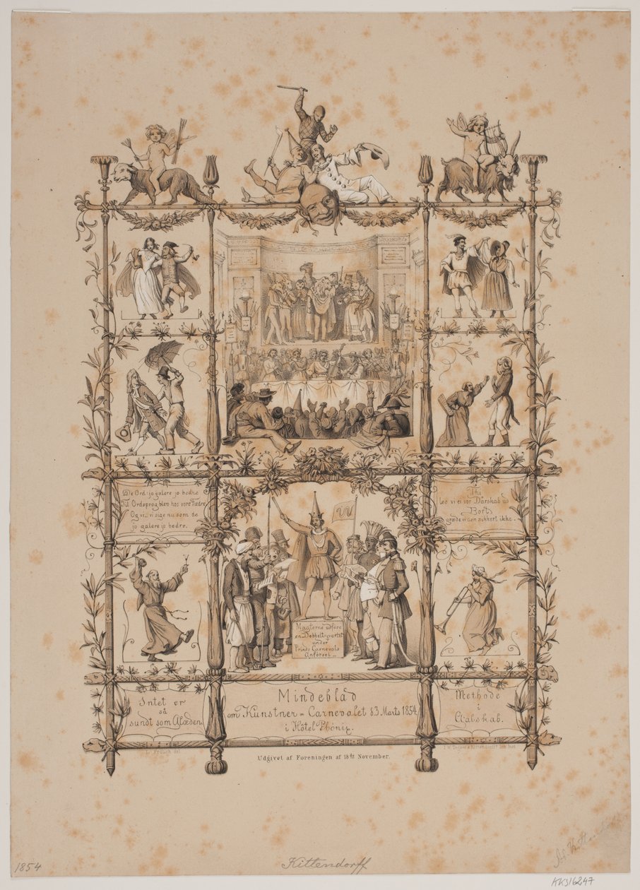Pamiątkowy magazyn o karnawale artystycznym 3 marca 1854 r. autorstwa Johan Adolph Kittendorff