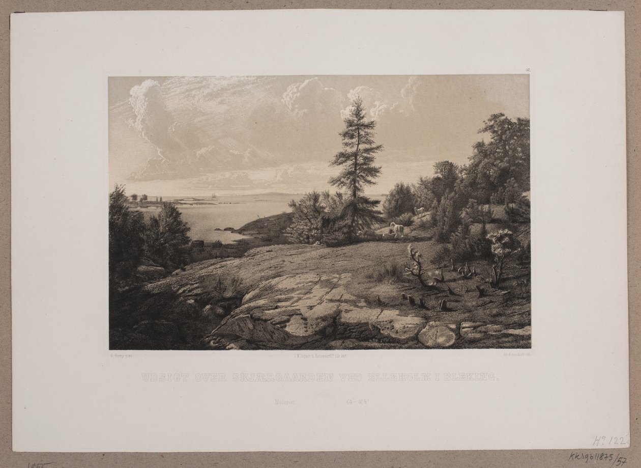 Widok na archipelag w Elleholm w Bleking. autorstwa Johan Adolph Kittendorff