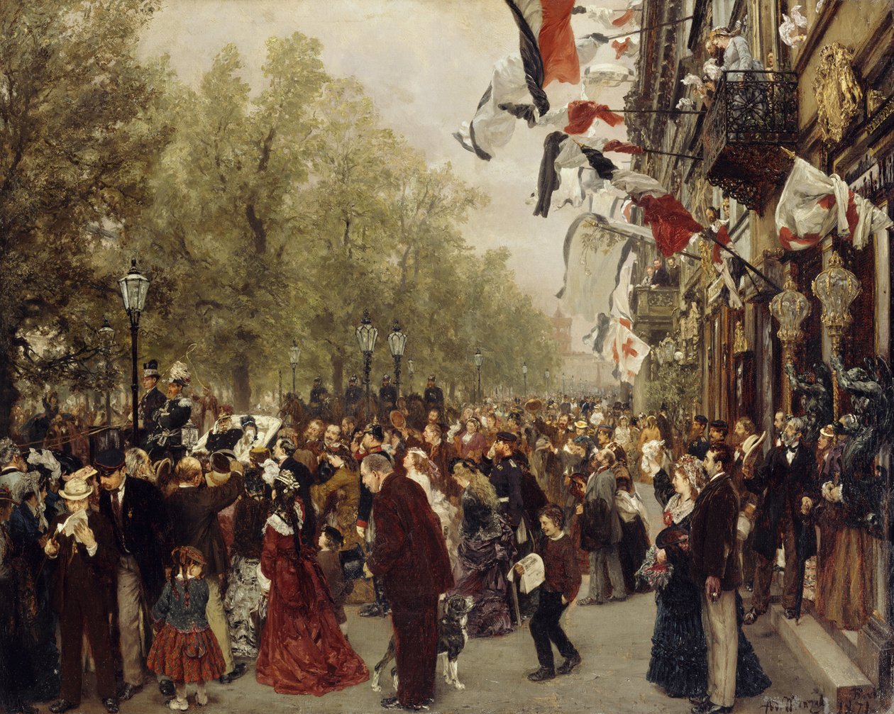 Wyjazd króla Wilhelma I do armii 31 lipca 1870 autorstwa Adolph Menzel