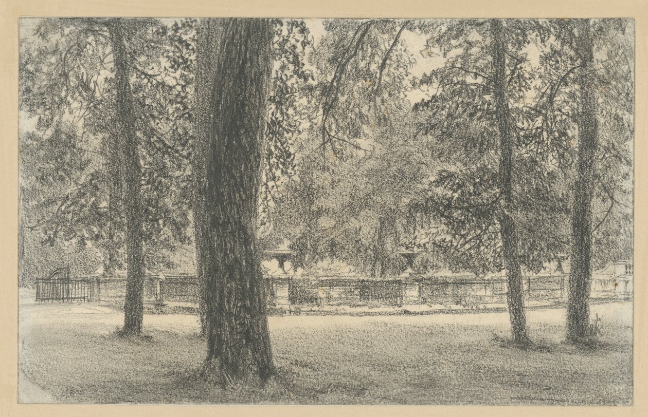 Balustrada przy wejściu do parku Sanssouci autorstwa Adolph Menzel