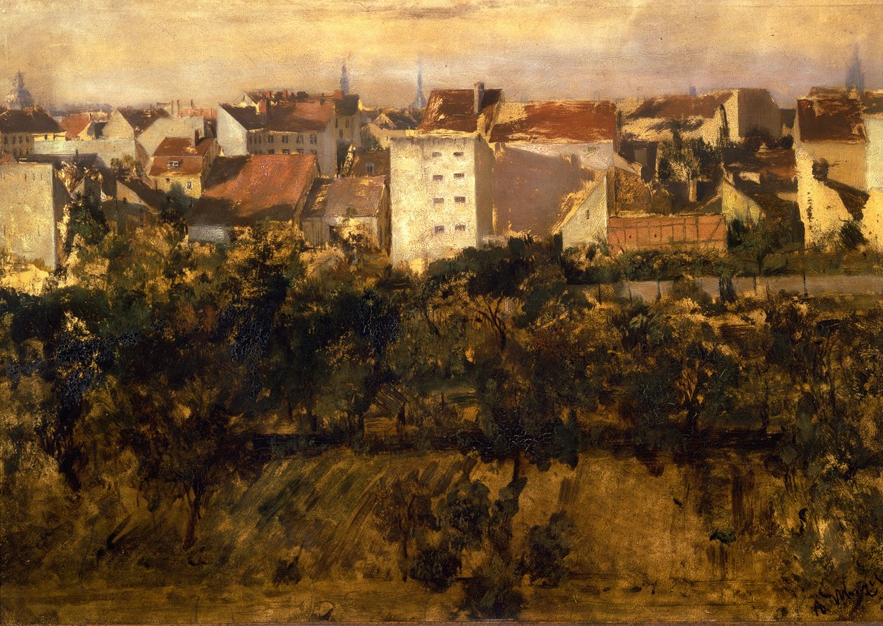 Widok na tylne domy autorstwa Adolph Menzel
