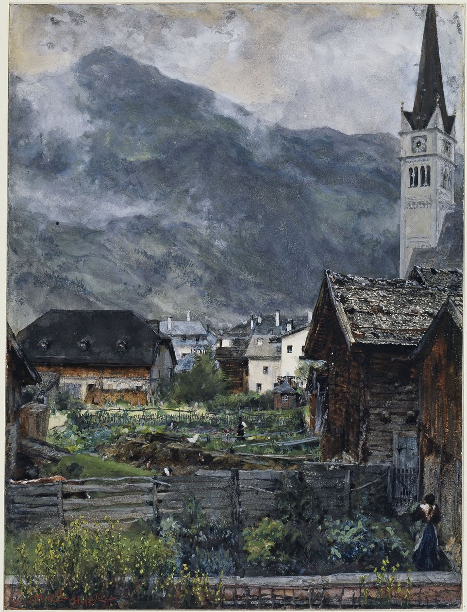Widok z willi Herrmann na dolinę Hofgastein autorstwa Adolph Menzel