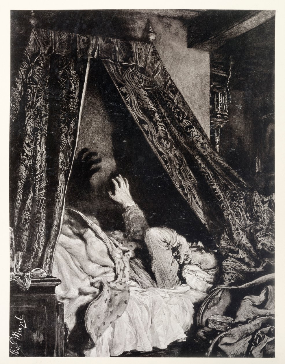 Dręczący sen Adama, do "Rozbitego dzbana" Heinricha von Kleista autorstwa Adolph Menzel
