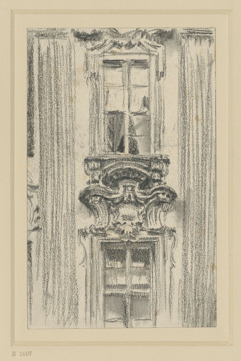 Szczegół elewacji hotelu British w Dreźnie autorstwa Adolph Menzel