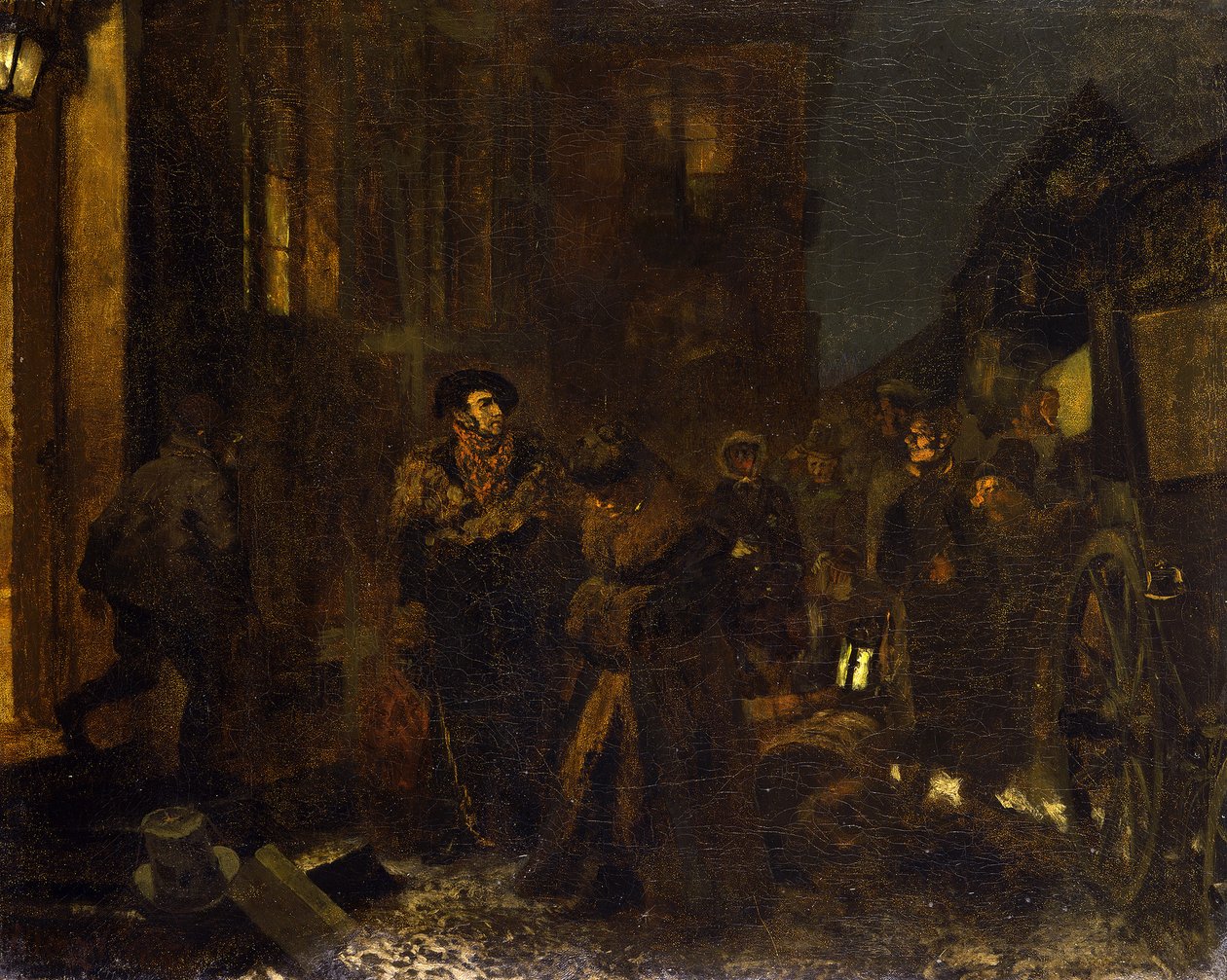 Postój w trakcie podróży autorstwa Adolph Menzel