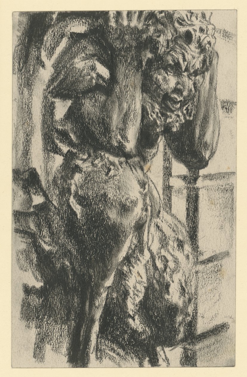 Faun jako atlas przy północno-wschodniej galerii arkadowej Zwingeru w Dreźnie autorstwa Adolph Menzel