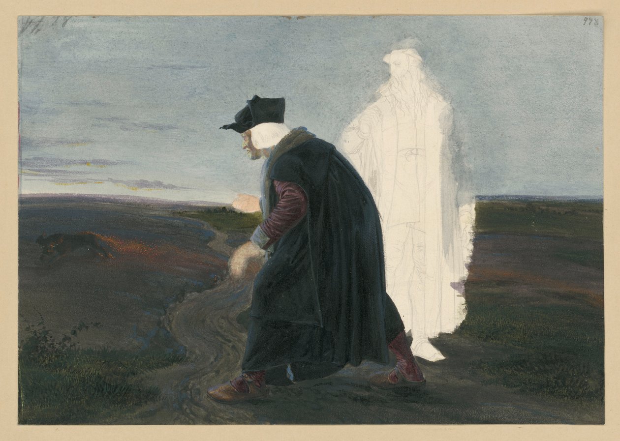 Faust i Wagner autorstwa Adolph Menzel