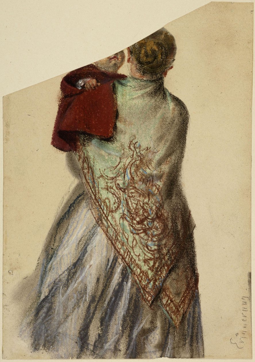Kobieta z małym dzieckiem na rękach autorstwa Adolph Menzel