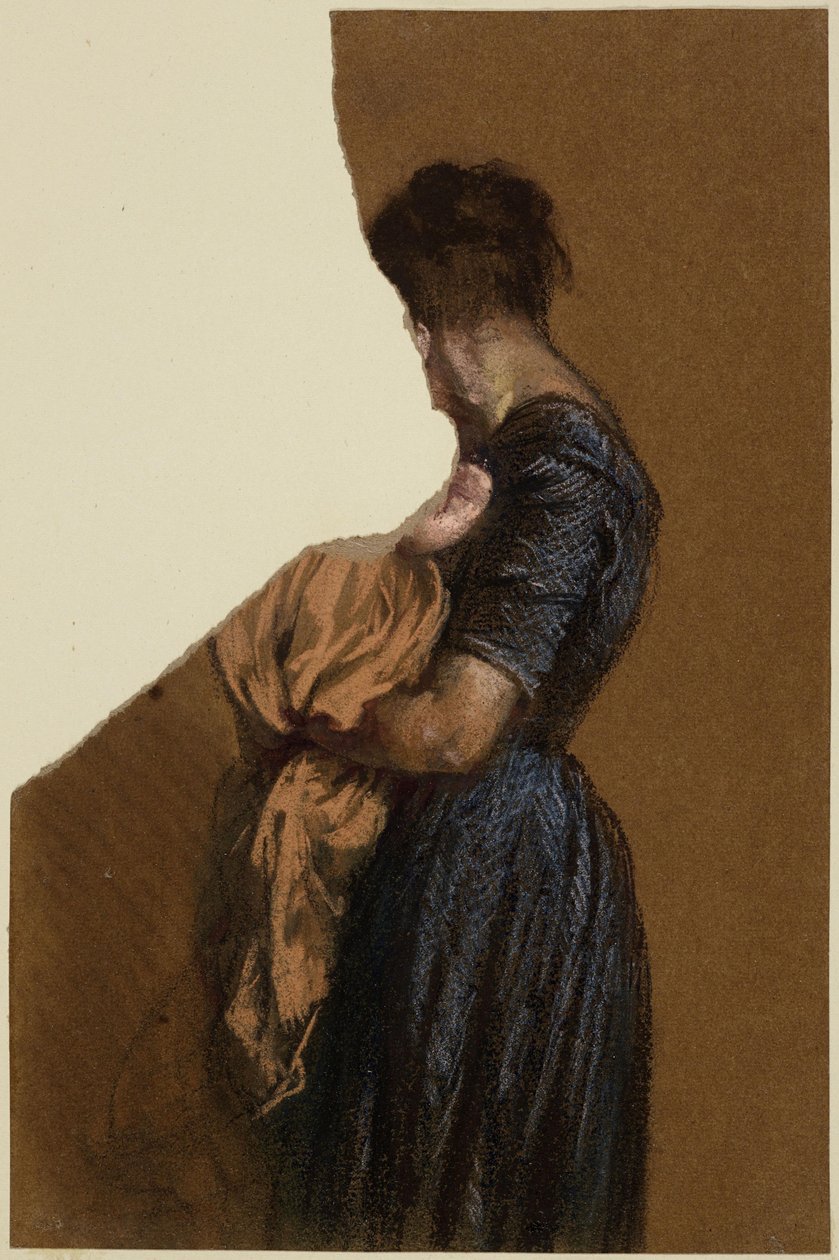 Kobieta z małym dzieckiem na rękach autorstwa Adolph Menzel