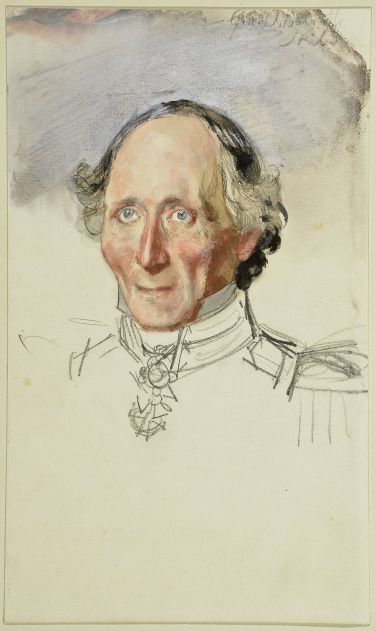 Friedrich August Stüler. Szkic do obrazu „Koronacja Wilhelma I w Królewcu” autorstwa Adolph Menzel