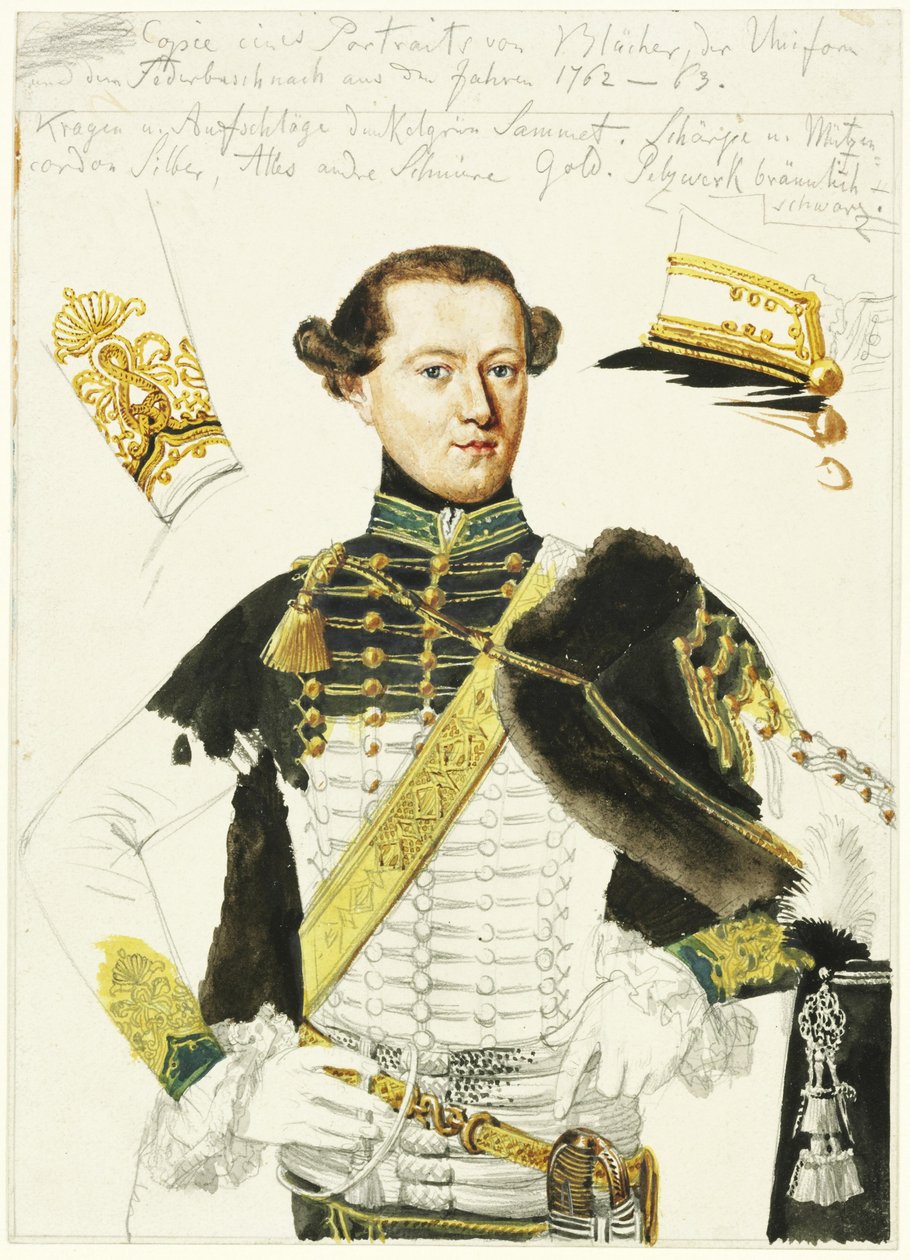 Gebhard Leberecht von Blücher. Szkic na podstawie obrazu autorstwa Adolph Menzel