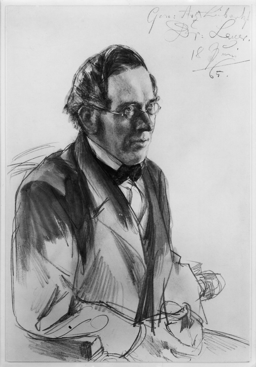 Lekarz generalny i osobisty dr Gustav Lauer. Studium do obrazu „Koronacja Wilhelma I w Królewcu” autorstwa Adolph Menzel