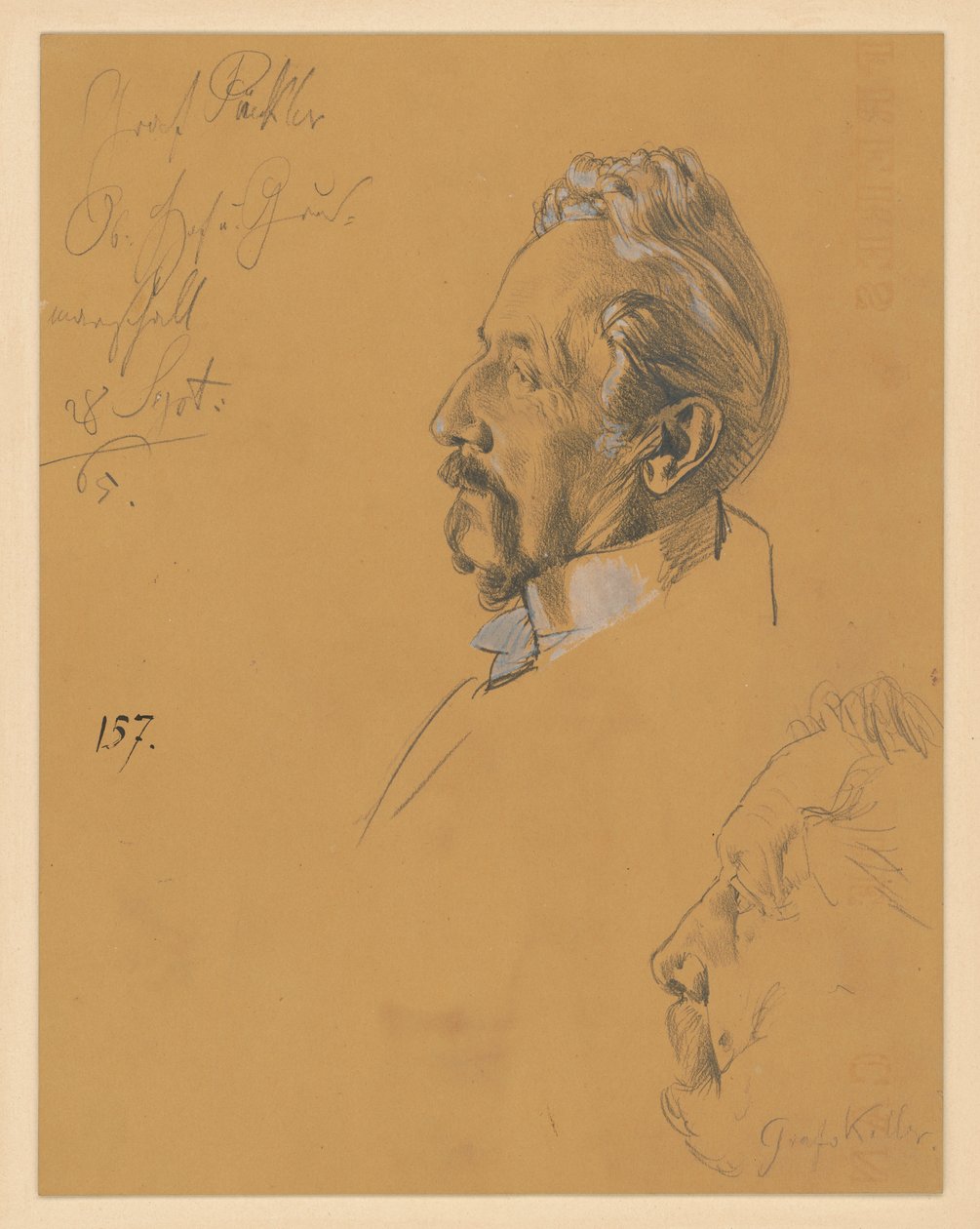 Hrabia H. Pückler i hrabia A. von Keller. Studium do obrazu „Koronacja Wilhelma I w Królewcu” autorstwa Adolph Menzel