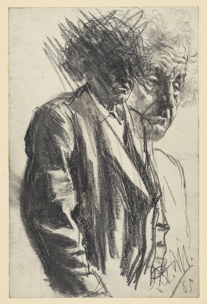 Półpostacie starszego mężczyzny (głowa odrzucona), twarz powtarza się autorstwa Adolph Menzel