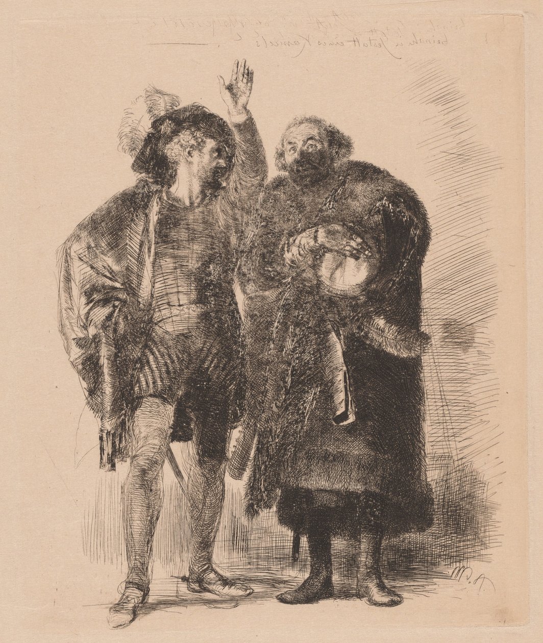 Hamlet i Poloniusz autorstwa Adolph Menzel