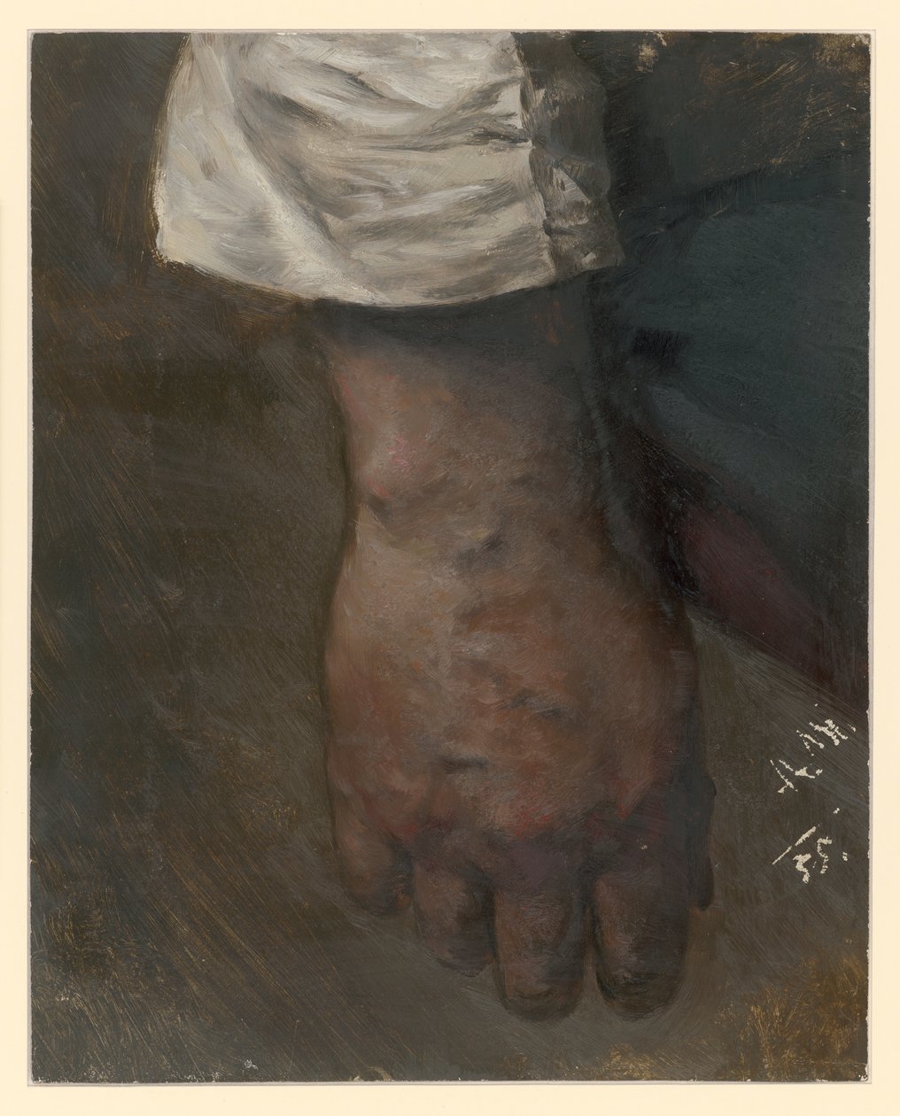 Opadająca prawa ręka z szerokim rękawem autorstwa Adolph Menzel
