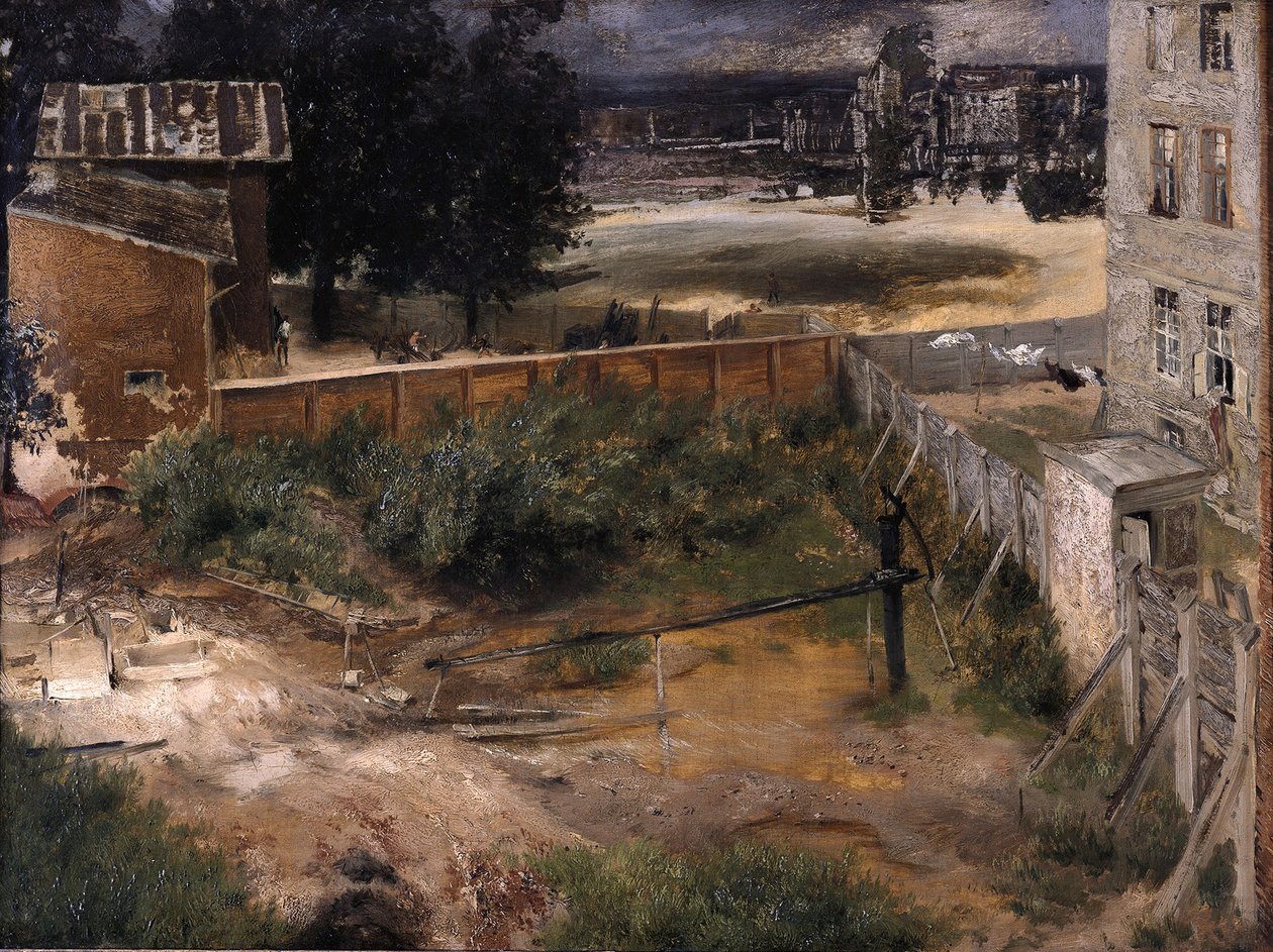 Oficyna i dziedziniec autorstwa Adolph Menzel