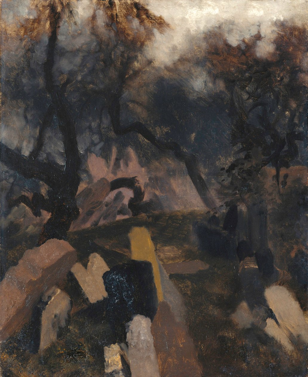 Cmentarz żydowski w Pradze autorstwa Adolph Menzel