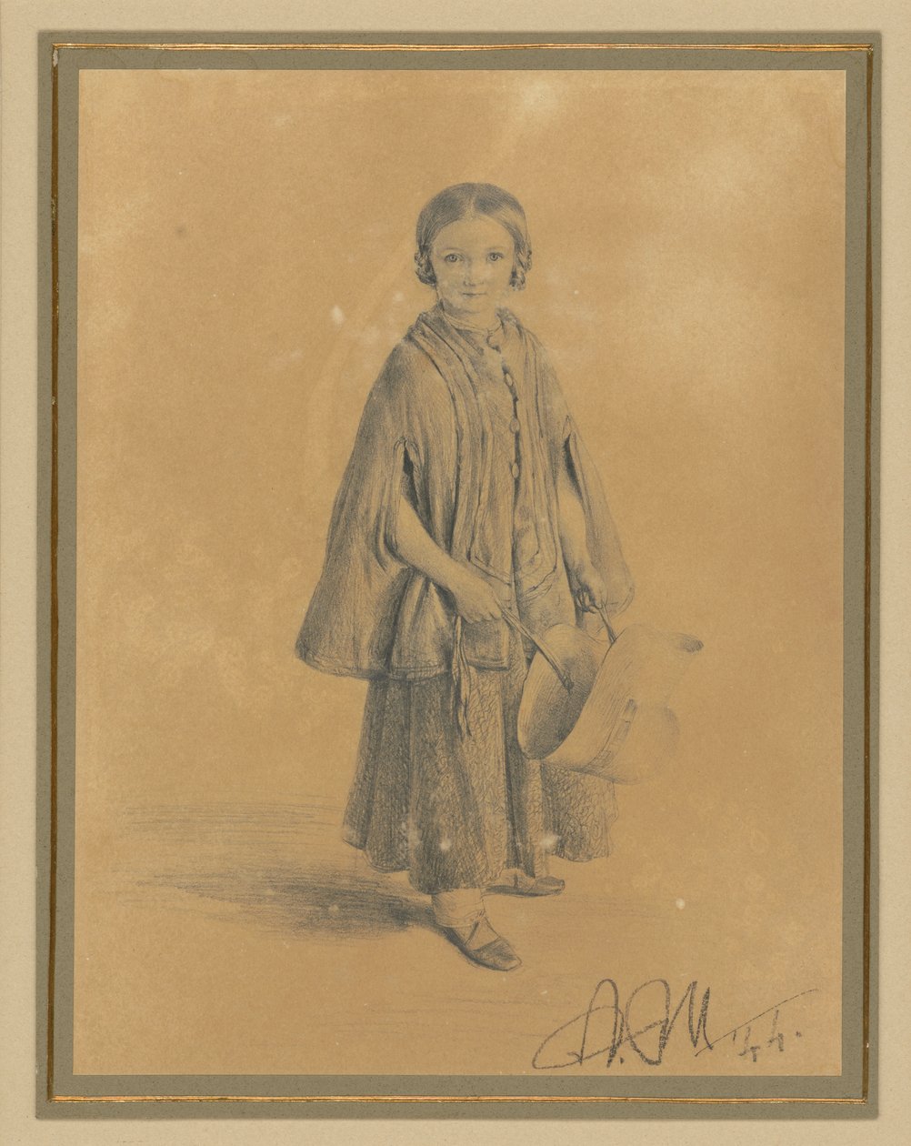 Portret z dzieciństwa Constanze Beling, z domu Martini. Córka sędziego sądu okręgowego Carla Martini i jego żony Pauline Martini autorstwa Adolph Menzel