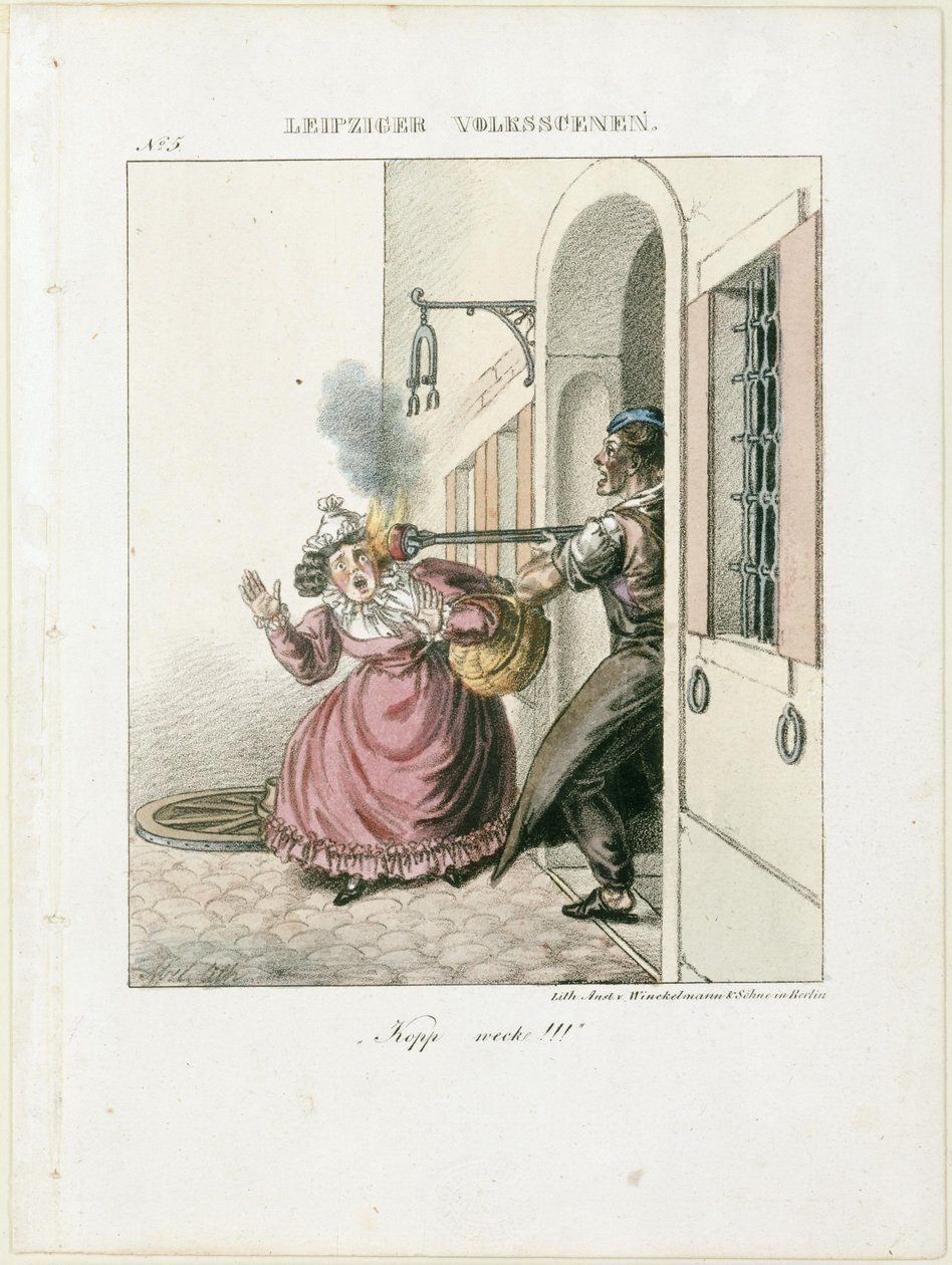 „Zabierz głowę!”. Z: Lipskie sceny ludowe autorstwa Adolph Menzel