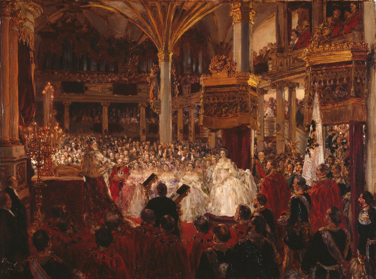 Koronacja króla Wilhelma I w Królewcu (szkic) autorstwa Adolph Menzel