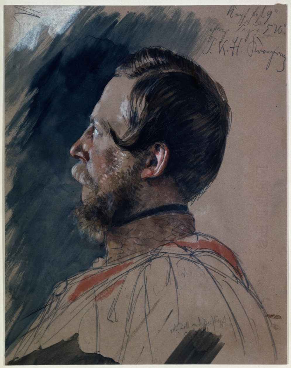Książę Fryderyk Wilhelm. Studium do obrazu „Koronacja Wilhelma I w Królewcu” autorstwa Adolph Menzel