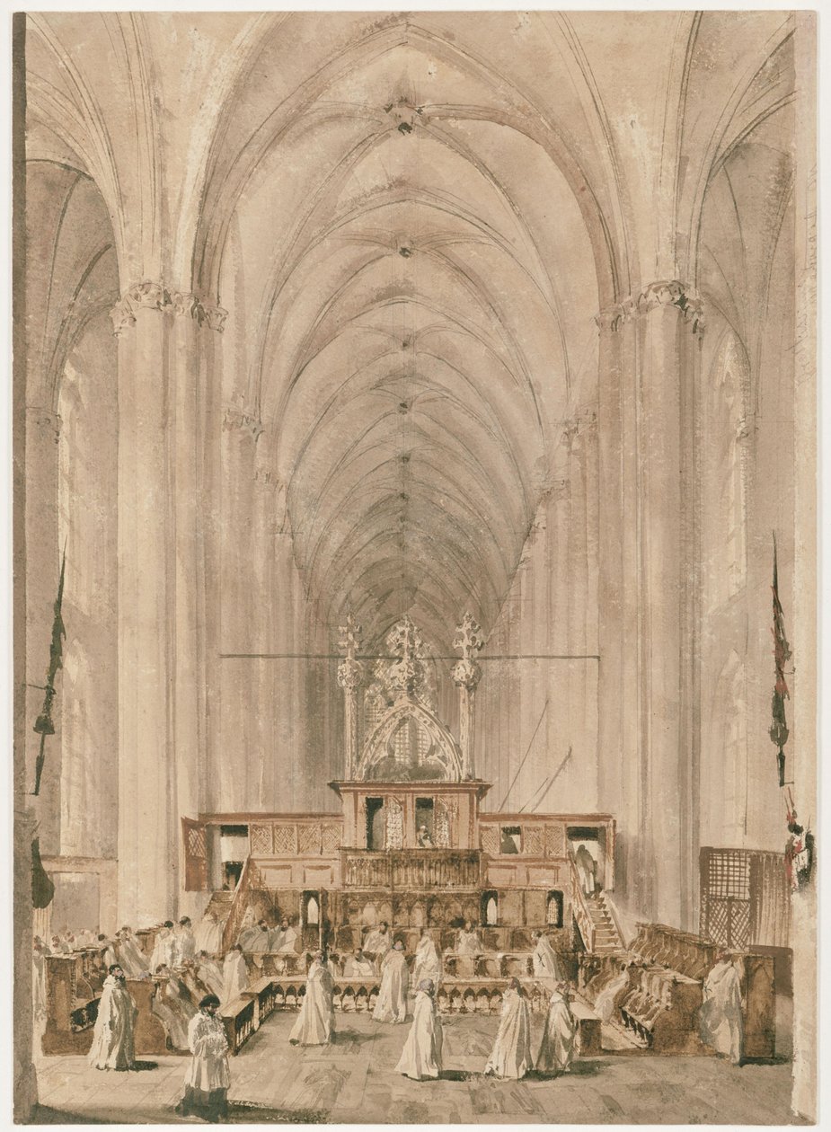 Nawa główna kościoła św. Elżbiety w Marburgu autorstwa Adolph Menzel