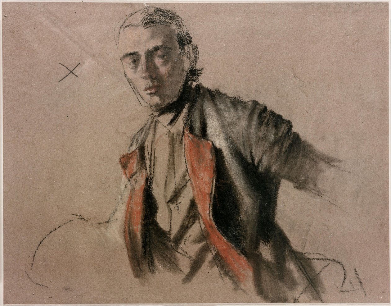 Studium modelowe (Richard Menzel) jako generał Stille’a do obrazu „Biesiadnicy Fryderyka Wielkiego w Sanssouci” autorstwa Adolph Menzel