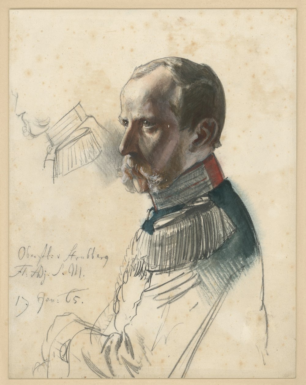 Podpułkownik von Strubberg, adiutant królewski autorstwa Adolph Menzel