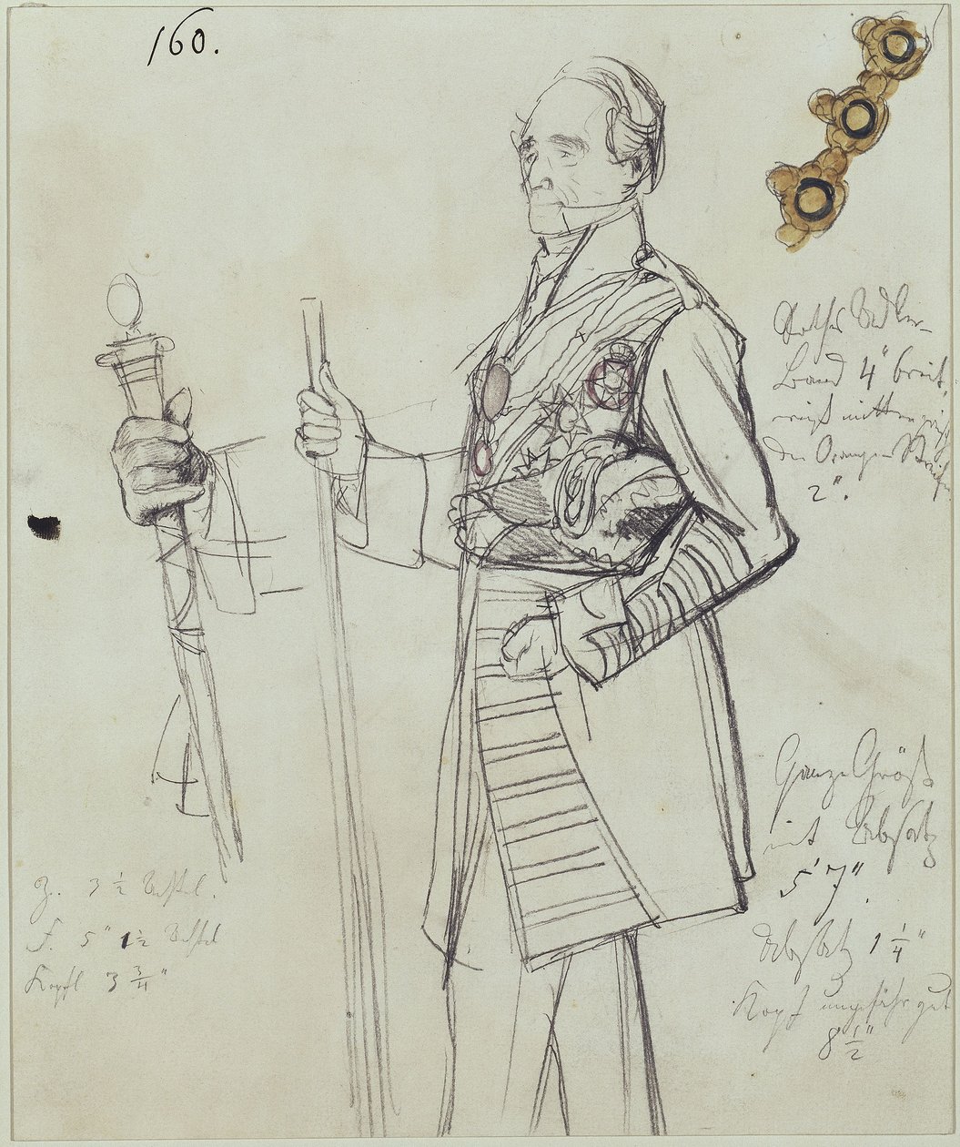 Wielki mistrz ceremonii Rudolf hrabia Stillfried-Alcantara. Studium do obrazu „Koronacja Wilhelma I w Królewcu” autorstwa Adolph Menzel