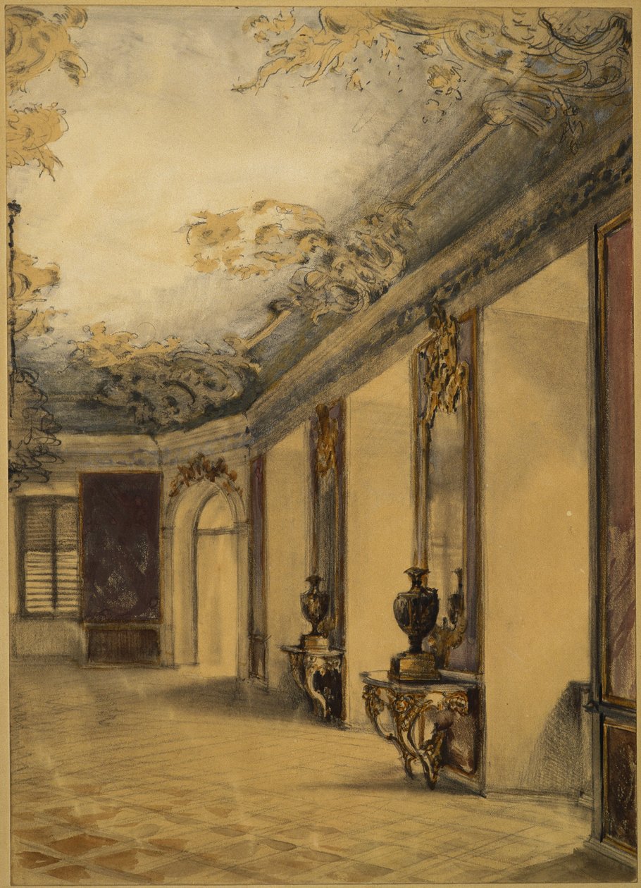 Sala w zamku w Lissie autorstwa Adolph Menzel