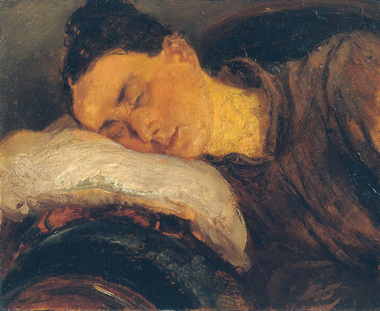 Śpiąca kobieta autorstwa Adolph Menzel