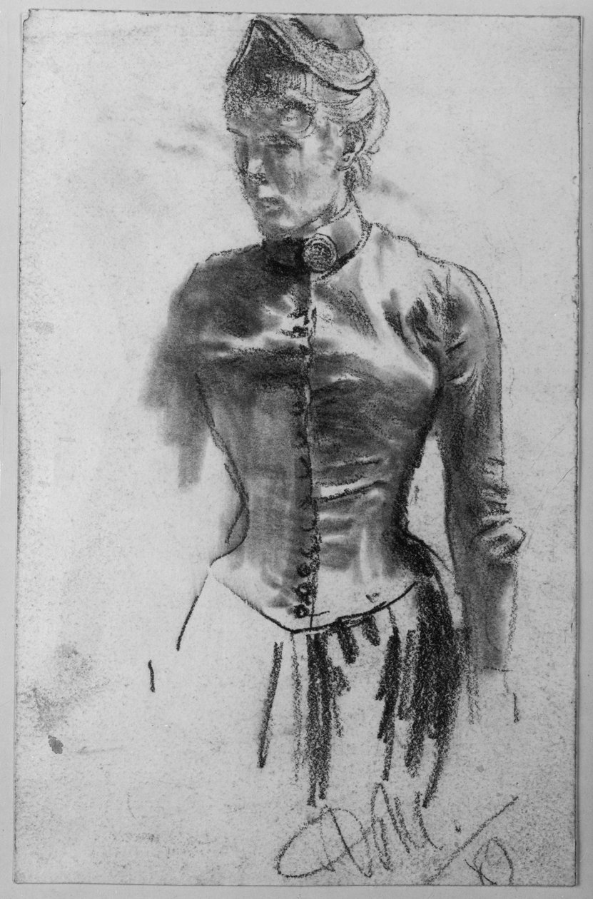Kobieta stojąca autorstwa Adolph Menzel